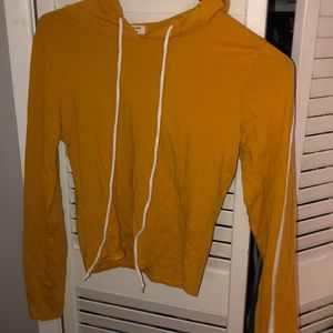 yellow cropped hoodie